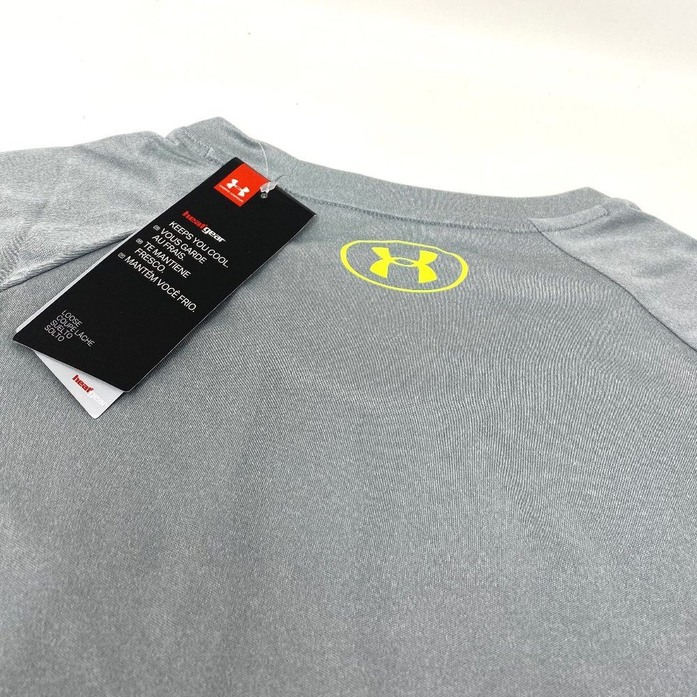 Under Armour Velocity Graphic T-Shirts Logo Grey Size Men's 1351777 035 - Picture 3 of 6